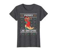 Country Music Girl Line Dance Suéter Feo de Navidad Camiseta, Mujer, Jaspeado Oscuro, XS