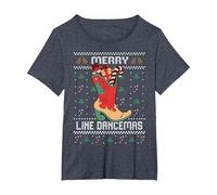 Country Music Girl Line Dance Suéter Feo de Navidad Camiseta, Mujer Tallas Grandes, Azul Jaspeado, 5XL Grande