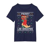 Country Music Girl Line Dance Suéter Feo de Navidad Camiseta, Mujer Tallas Grandes, Azul Marino, 4XL Grande