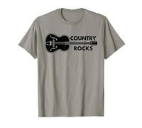 Country Music Rocks Guitarra Acústica Camiseta, Hombre, Pizarra, 3XL