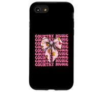Country Music Vaca Chica Sombrero Guitarra Coqueta Arco Cinta Rosa Carcasa para iPhone SE (2020) / 7 / 8