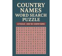 Country Names Word Search Puzzle Book: 22 Puzzles Featuring Over 190 Countries | Fun & Educational Brain Teasers for All Ages | Large Print Travel-Themed Activity Book | 6x9