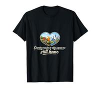 Country Roads City Squares Still Home Local Pride Insignia Camiseta