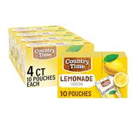 Country Time Bolsas de bebida con sabor a limonada listas para beber, paquete de 40 unidades, 4 cajas de 10 bolsas de bebida