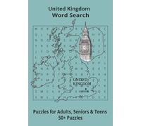 Country United Kingdom Word Searches: Puzzle Book 6x9”, 111 pages, 50+ Puzzles,… Gift for ;Travellers, Study, during Vacation, Holiday or Time to Relax