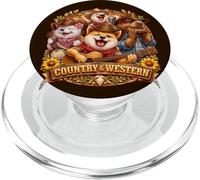 Country & Western Capybara Shiba-Inu con Guitarra Musical PopSockets PopGrip para MagSafe
