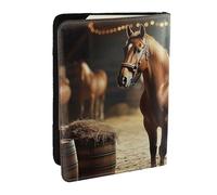 Country Western Cowboys and Horses - Funda organizadora para pasaporte de piel sintética para viajes, para hombres y mujeres, 6.5 pulgadas, Black, Talla única