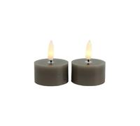 Countryfield LED tealight rústico gris 4cm 2 piezas - iluminación atmosférica