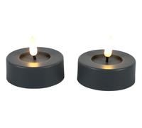 Countryfield LED tealight rústico gris conjunto de 2 - iluminación atmosférica