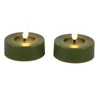 Countryfield LED tealight rústico maxi verde 2 piezas con control remoto