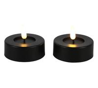Countryfield LED tealight rústico negro 2 piezas - luz blanca cálida