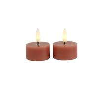Countryfield LED tealight rústico rosa 4cm - juego de 2 piezas