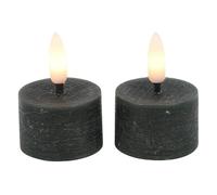 Countryfield LED tealight rústico verde 4cm conjunto de 2 decorativos