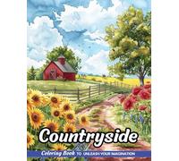 Countryside: Adult Coloring Book with Countryside for Relaxation and Stress Relief (Christmas Coloring Pages)