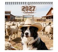 Countryside Border Collie 2027 Wall Calendar - Cowboy Puppy Monthly Planner