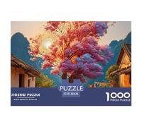Countryside in The Spring 1000 Pcs Cartón Rompecabezas Colorful Explosion Tree Imposible, Difícil Juego Creativo Puzzle para Niños Pequeños 38x26cm/1000pcs