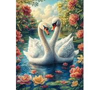 Couple de cygnes Dans le Jardin du lac Puzzle 1000 Piezas Cartón Blanco Premium para Expertos Mitos Animal Planta Eventos Team Building Ejercita La Mente Hobby Y Ocio 1000 PCS