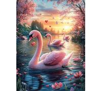 Couple de cygnes Dans le Jardin du lac Puzzle 300 Piezas Cartón Blanco Premium para Coleccionistas Mitos fantásticos Entrenamiento Memoria Hobby Colección Regalo Original 300 PCS