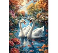 Couple de cygnes Dans le lac d'automne Rompecabezas 300 Piezas Cartón para Principiantes Mitos fantásticos Vacaciones Y Fines De Semana Hobby Y Ocio Calidad Profesional Regalo Cumpleaños 300 PCS