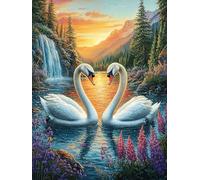 Couple de cygnes dans l'étang de lotus Rompecabezas 1000 Piezas Cartón Para Niños Mayores 14 Años Mitos fantásticos Entretenimiento Casa Terapia Relajación Ocio Doméstico Detalle Único Original 1000 P