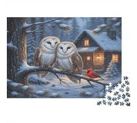 Couple de harfangs Des Neiges Cadeau Unique Décoration Intérieure Scène de forêt hivernale Jeu Éducatif Challenge Toy Adultes & Enfants Des 14 ANS 52x38cm/1000pcs