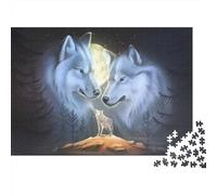 Couple de Loups | Pour Adultes |Style Art fantastique| 38x26cm/1000pcs Puzzles Jeux Éducatifs Puzzles De Décoration Intérieure