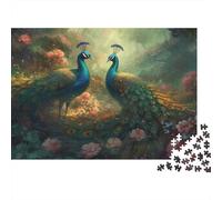 Couple de paons Cadeau Unique Décoration Intérieure Style Art fantastique Jeu Éducatif Challenge Toy Adultes & Enfants Des 14 ANS 70x50cm/1000pcs