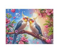 Couple de perroquets aux Fleurs Puzzles 500 Piezas Aliviar Estrés Familiar Premium Animaux fantastiques vibrants Rompecabezas para Adultos Desafío Intelectual 3D DIY Creativo Decorativo 500 PCS