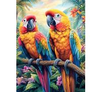 Couple de perroquets Sur UNE branche d'arbre Puzzle 300 Piezas Cartón Grueso para Adultos Y Adolescentes Animal Planta Calmar La Mente Entretenimiento Casero Regalo Ideal 300 PCS