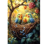 Couple d'oiseaux Dans le nid Puzzle 300 Piezas Papel Mayores Mitos fantásticos Terapia Ocupacional Alivio Estrés Tiempo Libre En Casa Regalo Original 300 PCS