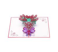 Couple Flower 3d Pop Up Greeting Card for Mom Wife, Mother's Day Card, Thank You Card, Handmade Birthday Anniversary Card, I Love Mom Card with Envelo