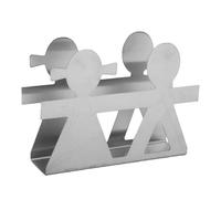 Couple Napkin Holder Tabletop Tissue Dispenser Metal Napkin Organizer (Silver)