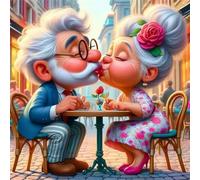 Couple Street Date Jigsaw Puzzle 300 Pieces 35x35cm/14x14inch, Difficult Jigsaw Puzzles for Adults 300, Beautiful Art Work, Great Festive Puzzle Gift for Men/Women