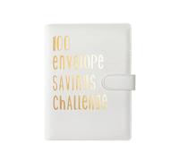 Couples Save for 100 Days to Challenge The Savings Book - Libro de ahorros (A5), diseño de hojas sueltas, color blanco
