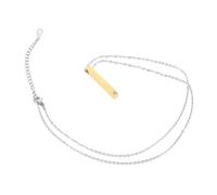 Couple's Stainless Steel Necklace with Rhinestone Bar Pendant Elegant Jewelry Meaningful Romantic Present Valentine's Day Love Symbol for Him and Her