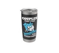 Couples That Fish Together Funny Fishing Outdoor Fisher Vaso térmico de acero inoxidable de doble pared