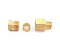 Coupling, Stainless Steel Hex Nipple,Ferrule Tube Compression Fitting 4 6 8mm OD Tube Connector Machine Tool,M5 x 0.8