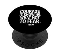 Courage is Knowing What Platón con Texto en alemán de un filósofo PopSockets PopGrip Adhesivo