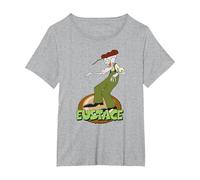 Courage The Cowardly Dog Eustace Standing Camiseta, Mujer Tallas Grandes, Gris Jaspeado, 4XL Grande