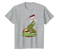Courage The Cowardly Dog Eustace Standing Camiseta, Niños, Gris Jaspeado, 4 años