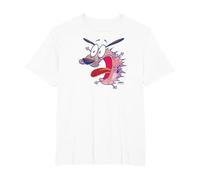 Courage The Cowardly Dog Evil Inside Camiseta, Hombre Tallas Grandes, Blanco, 2X Alto