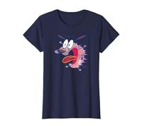 Courage The Cowardly Dog Evil Inside Camiseta, Mujer, Azul Marino, XS