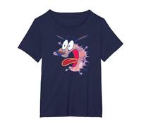 Courage The Cowardly Dog Evil Inside Camiseta, Mujer Tallas Grandes, Azul Marino, 1XL Grande