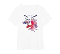 Courage The Cowardly Dog Evil Inside Camiseta, Mujer Tallas Grandes, Blanco, 2XL Grande