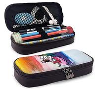 Courage The Cowardly - Estuche de piel para lápices, impermeable, con cremallera, para niños, niñas, adolescentes, adultos, trabajo escolar, etc