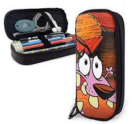 Courage The Cowardly - Estuche de piel para lápices, personalizable, bolsa para lápices, estuche de papelería, caja multifuncional para niños y niñas