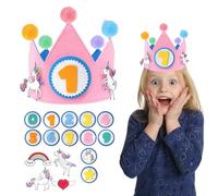 Couronne d'Anniversaire Enfant Chapeau Anniversaire, Chapeau Anniversaire Bebe avec Chiffres Interchangeables de 0 à 9, Couronne Chapeaux Anniversaire Unisexe