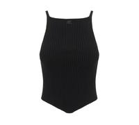 Courrèges - Top acanalado con bordado icónico del logo - Tops - Mujer - Negro - L -