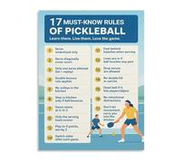 Court Game Rules Chart Poster for Pickleball Training