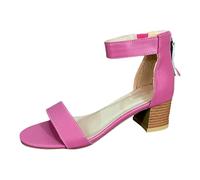 Court Shoes Mujer Reino Unido,Platform Block Heel Correa Tobillo Slingback,Tacón Medio Peep Toe Hebilla Piel Transpirable
